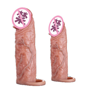 Men's Wearable Penis Condom, Wolf Tooth Condom, Liquid Silicone Artificial Dildo, Lengthened, Thickened and Fun Adult Product