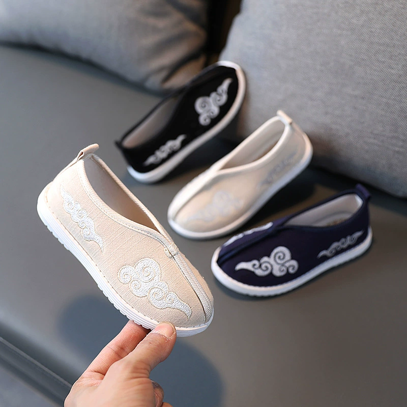 Обувь династии Хань, детская обувь с вышивкой, туфли из старой пекинской ткани Китайазри, костюмная обувь для мальчиков, новые юбки с конским лицом в стиле шинуазри, детская обувь