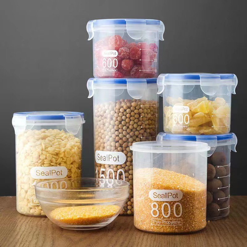 多功能透明塑料密封罐防潮食品收纳罐厨房五谷杂粮储物罐坚果罐|undefined