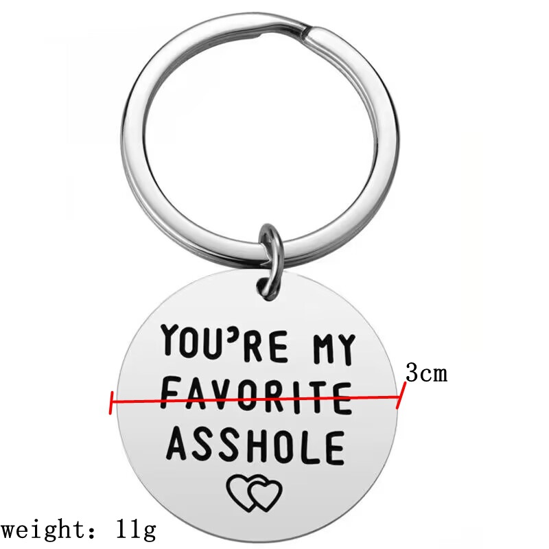 Llavero de acero de titanio caliente eres mi favorito imbilla pareja adornos se puede personalizar al por mayor