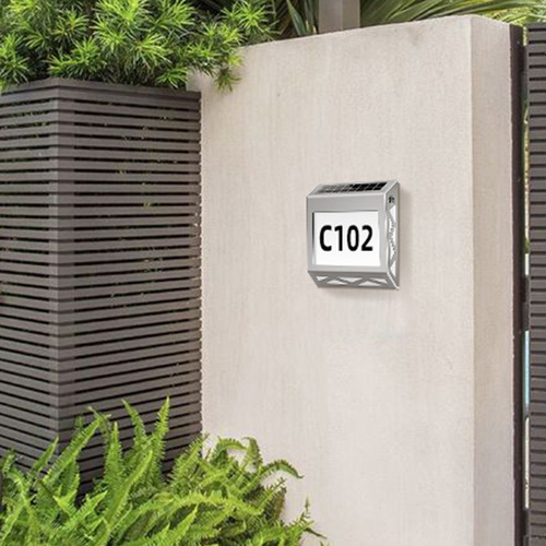 Cross-border waterproof road sign solar digital door sign light outdoor advertising sign wall light number lighting light