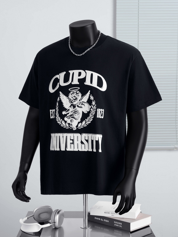 メンズファッション ヒップホップTシャツ メンズ ラウンドネック ゆったり レタープリントトップス 多用途 ストリート系 ベーシック 五分袖シャツ レディース インス|undefined