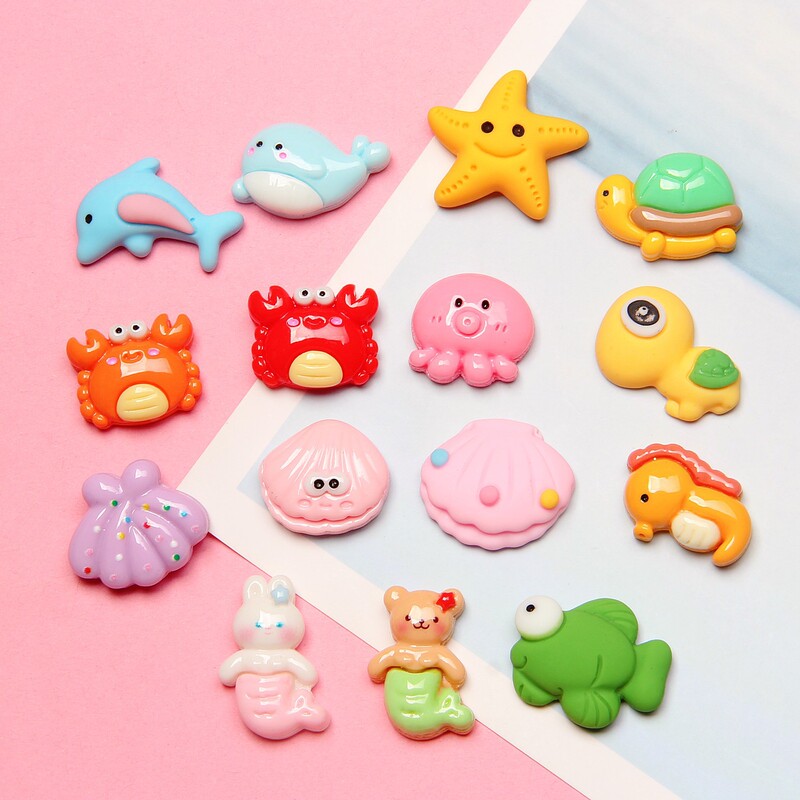 2026 Model Marine Animal Resin Crab Starfish Accessories DIY Hairpin Hole Shoe Charms Shoe Buckle Accessories
