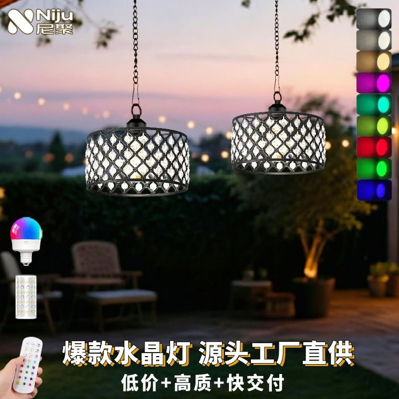 Modern Minimalist Crystal Chandelier for Living Room, Bedroom, Dining Room, Study, Light Luxury Black Iron Art K9 Crystal Lampshade