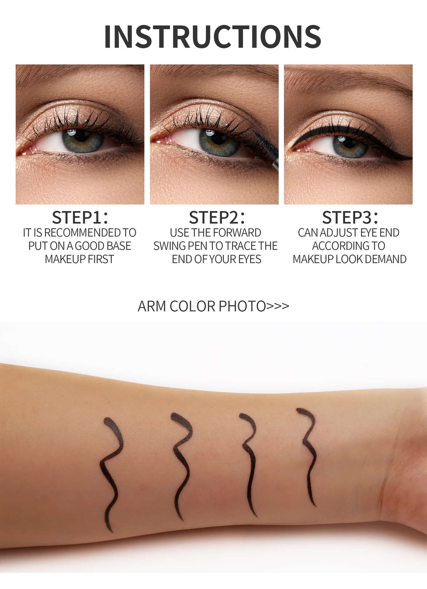 YANQINA 24H Quick-drying waterproof Eyeliner Pen, Eyeliner Ultra-fine liquid eyeliner pen, Cross-border makeup undefined