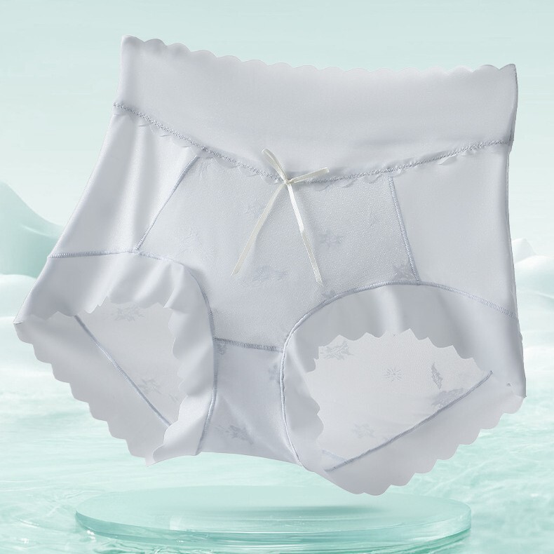High-Waisted Seamless Sexy Lace Panties with a Pure Desire Feel, Silk Antibacterial Gusset, Hip-Hugging Lace Girl's Briefs