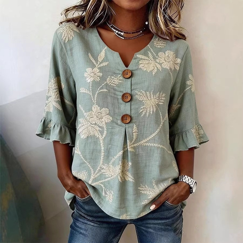 2026 European and American Cross-Border Foreign Trade Women's Sweatshirt with 3D Digital Printing, Sweet and Cute T-Shirt with Lace Sleeves