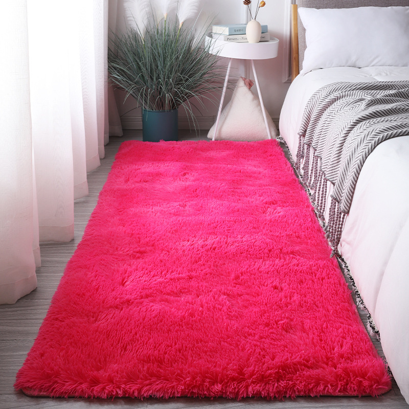 Fábrica transfronteriza al por mayor alfombra moderna simple alfombra de seda de color sólido sala de estar mesa de café sofá cojín dormitorio cama Manta