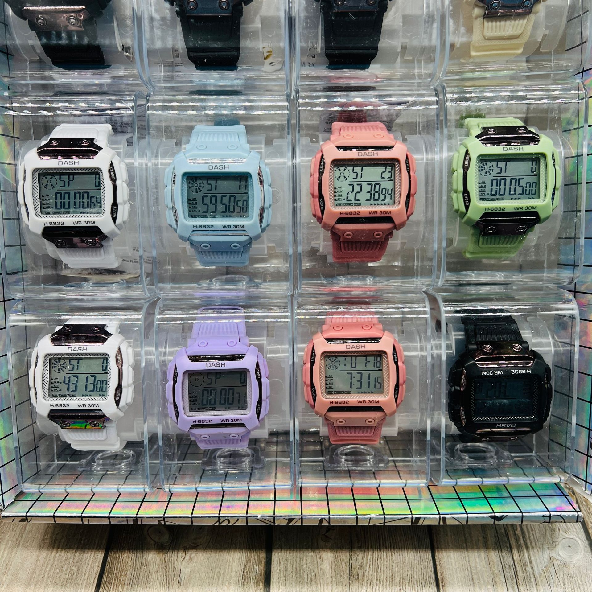 Reloj de cuarzo nuevo reloj electrónico LED coreano simple reloj de estudiante caja de plástico transparente reloj gran cantidad Congyo