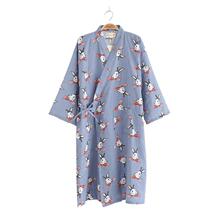 C 77153 Cotton Gauze Kimono Robe ��ɴ˯�� �羳��������ѷ