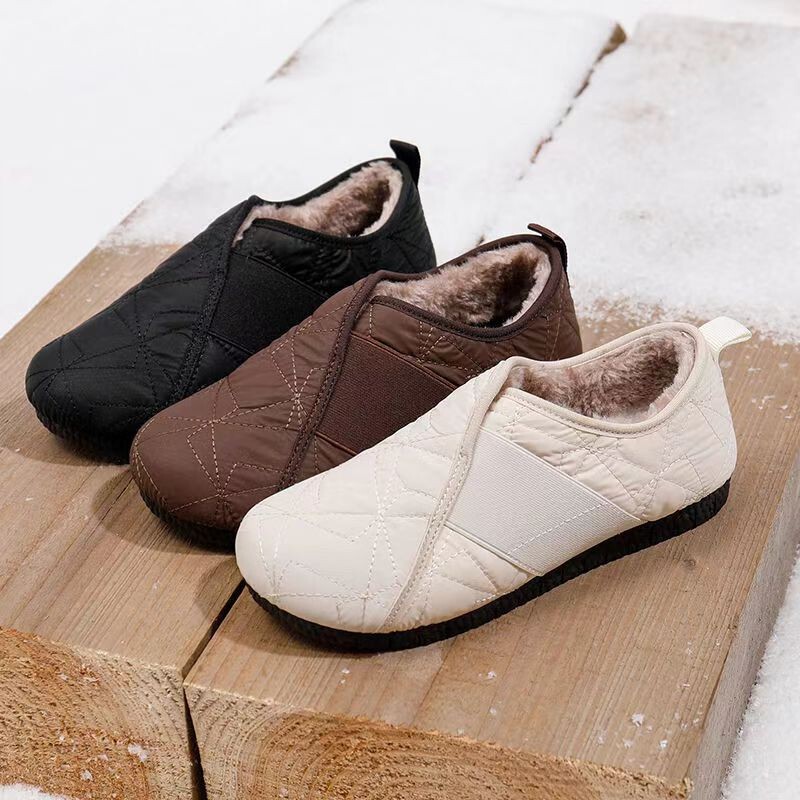 2025 New Autumn and Winter Export Slip-On Cotton Shoes Non-Slip Lightweight Soft-Soled Mother's Shoes Flats Comfortable Snow Boots for Women