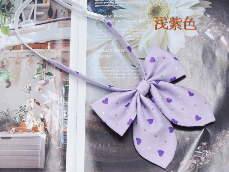 Spot al por mayor amor corbata de pajarita de oreja de conejo mujer jacquard de seda de poliéster más estilo universitario duro pajarita de pajarita flor de diez colores