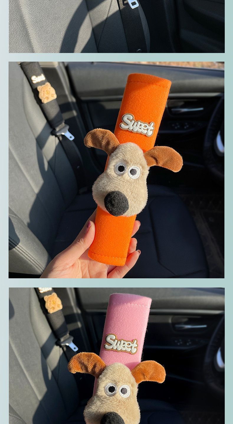 Cute Doll Ear-Shaped Extended Car Seatbelt Shoulder Pads for Men and Women, Anti-Strangling Protection, Creative and Personalized Car Accessories