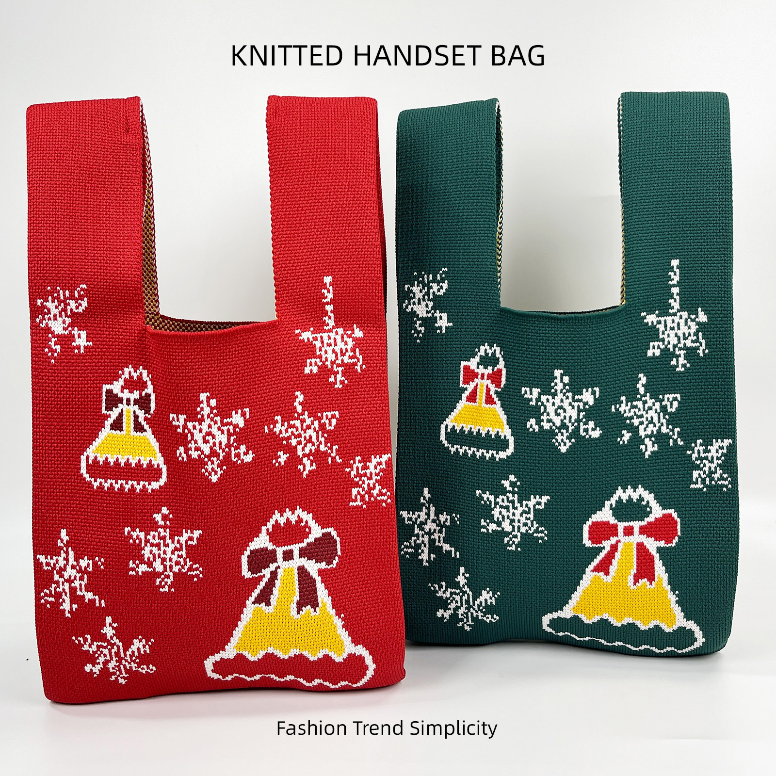 Navidad, regalo de Año Nuevo, bolsos de punto, bolsos de mujer, bolsos rojos, bolsos de brazo, bolsos de mujer.