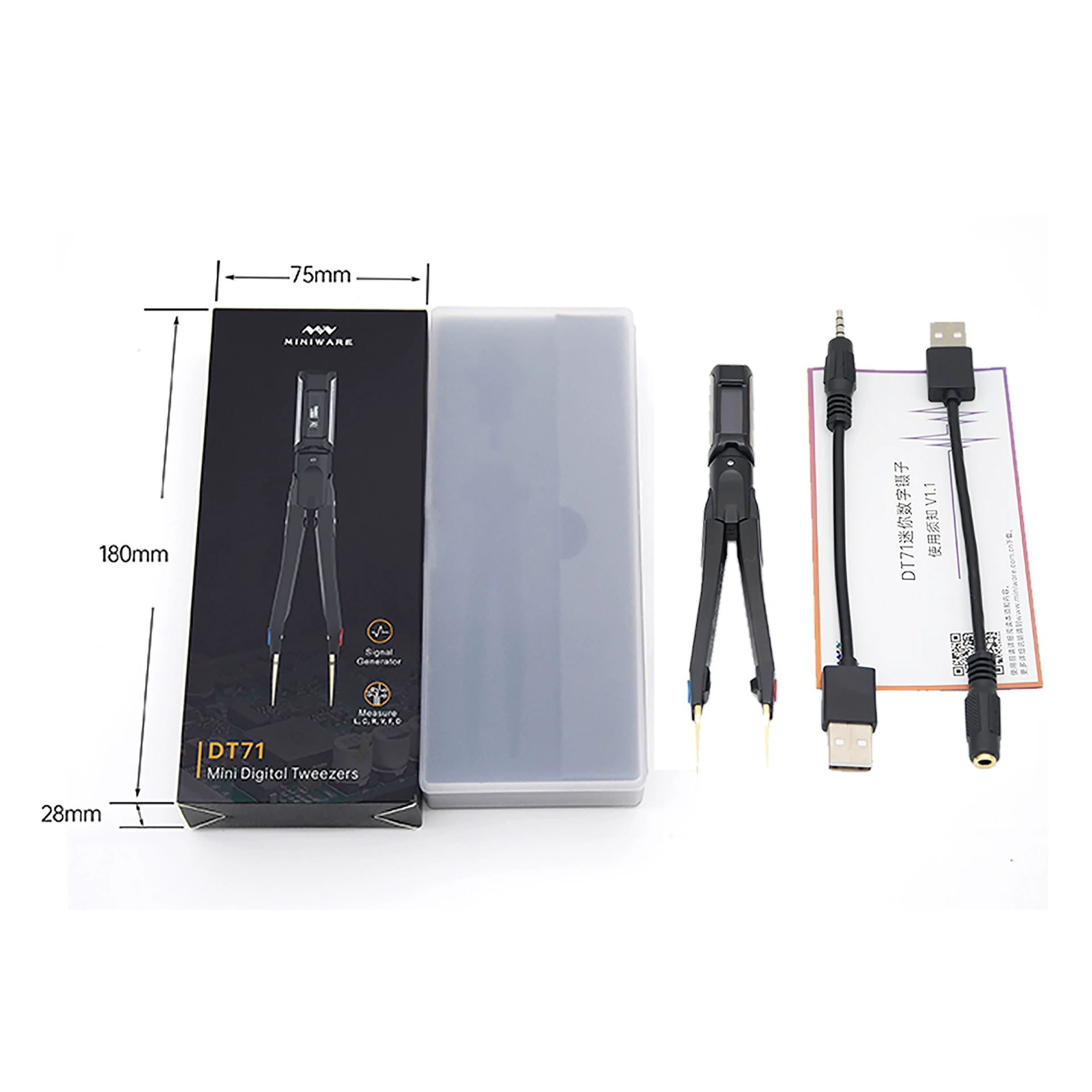 DT71 мини цифровой пинцет интеллектуальный портативный измерительный электронный сигнальный компонент генератор сигнала