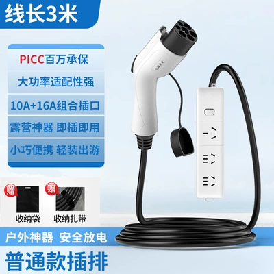 New Energy Electric Vehicle External discharge gun plug row BYD ideal which pole Krypton take electrical conversion socket (Elektrikli avtomobil şarj stansiyaları) - discharge-gun-ordinary-power-strip-3m