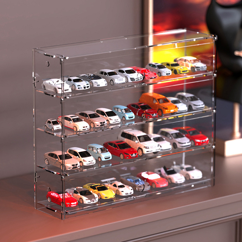 子供のおもちゃの車の収納箱1:64車のモデルの多美カードの模型の防塵の多層の箱の透明な収納の展示棚|undefined