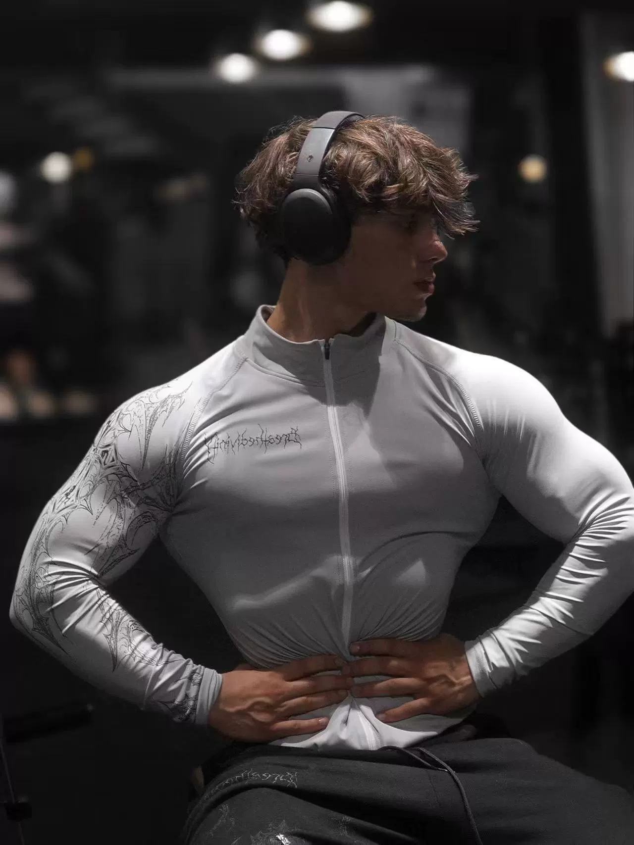 Breathedivinity's Popular Cross-border Autumn Fitness Long-sleeve Men's High-elasticity Tight-fitting Top With Half-zip 008_viptrois.com