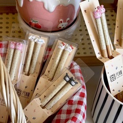 ギフトボックス入り～風クリーム立体クマかわいい大人子供家庭用食器南木箸ギフト用