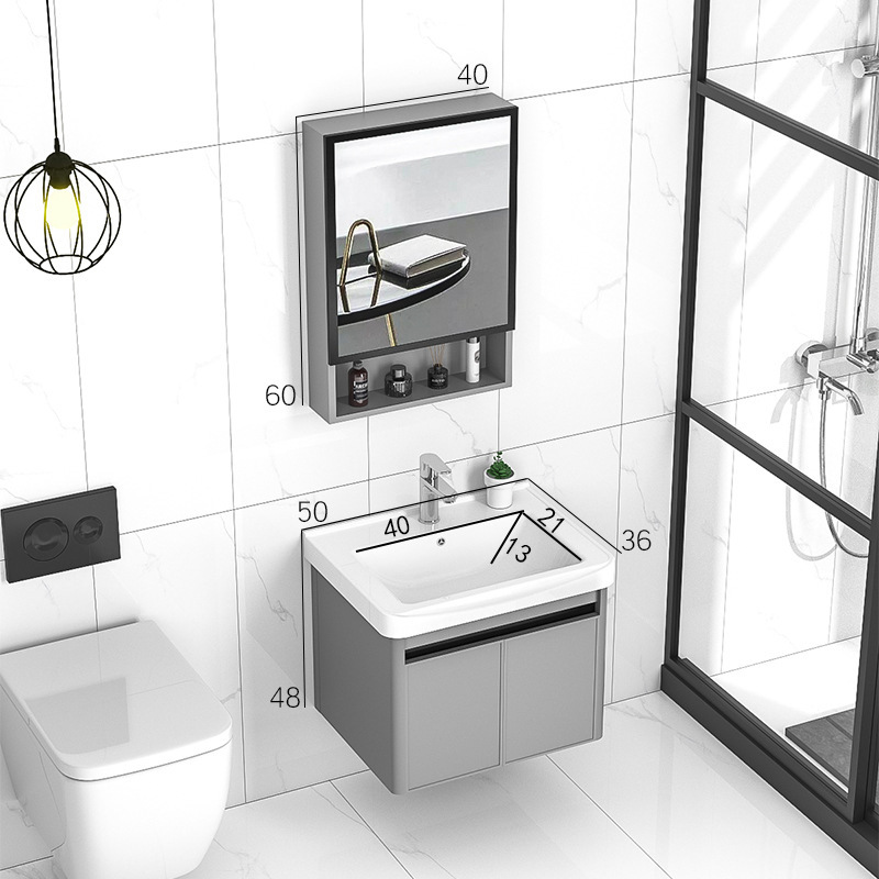 Panal de aluminio gabinete de baño integrado lavabo cuarto de baño lavabo de aleación de aluminio espacio de baño mesa de lavado
