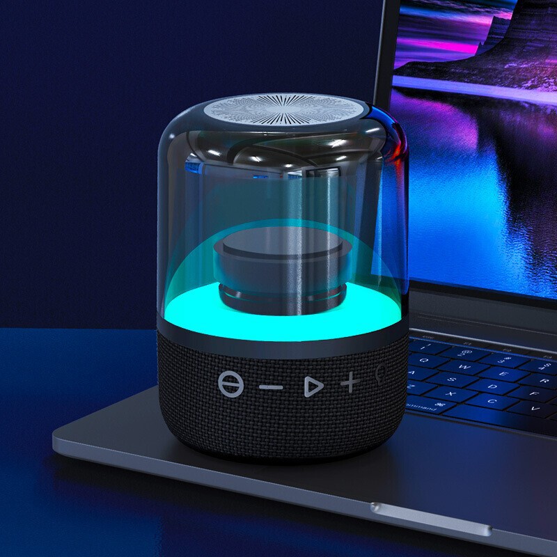 カラフルなガラスサブウーファー Bluetooth スピーカーワイヤレスミニカード 8 ワットハイパワーサラウンド低音 Bluetooth 小型スピーカー|undefined