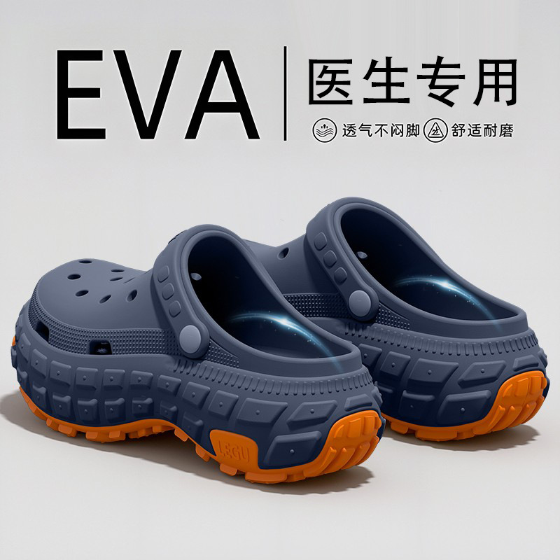 Medical Croc Shoes Men's Summer 2025 New Outer Wear Breathable Anti-Slip Deodorant Thick-Soled Operating Room Slippers for Men