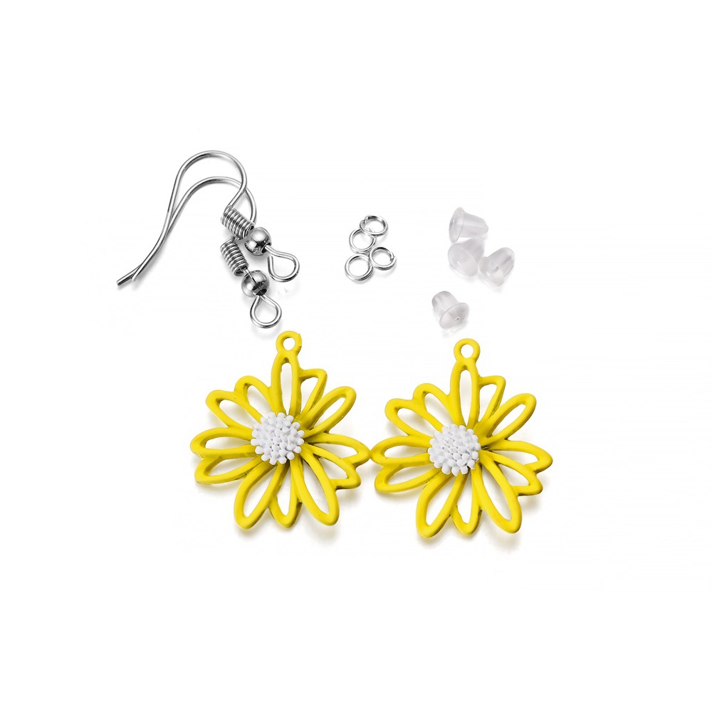 Sunlight Bright Floret Elegant demeanor Moving fashion temperament Earrings diy Accessories Material package direct deal