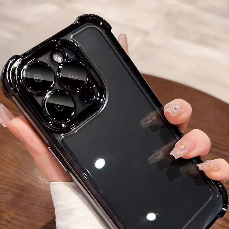 Apple 16PM 携帯電話ケースに適した電気メッキ透明四隅落下防止エアバッグ新しいオールインクルーシブの細かい穴の保護カバー|undefined