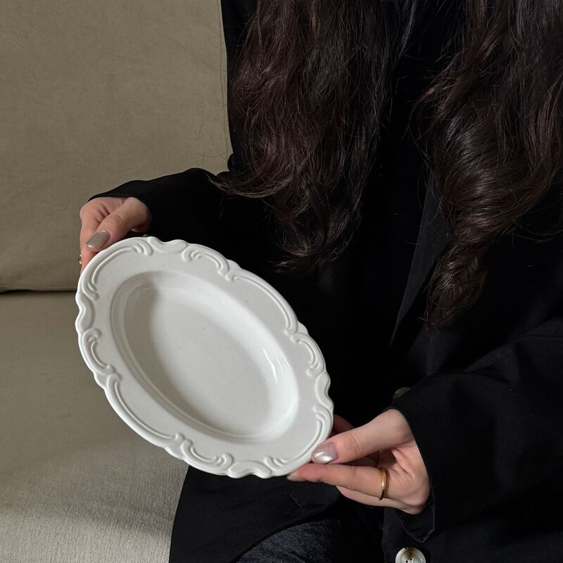 フランス中世スタイルの古典的な重工業レリーフセラミック洋食プレートデザートプレートシリーズ卸売|undefined