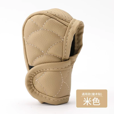 Cross-border car shift protection cover Sürətlər qutusu və əl tormozu başlıqları - velcro-beige
