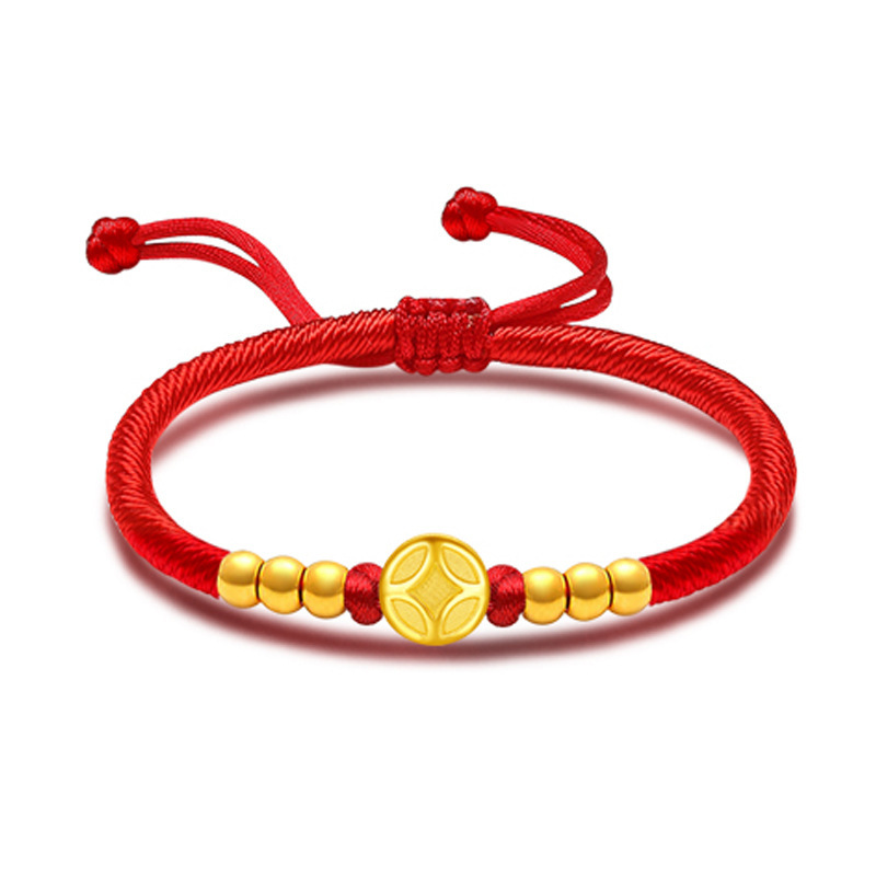 Golden bracelet, bar, coins