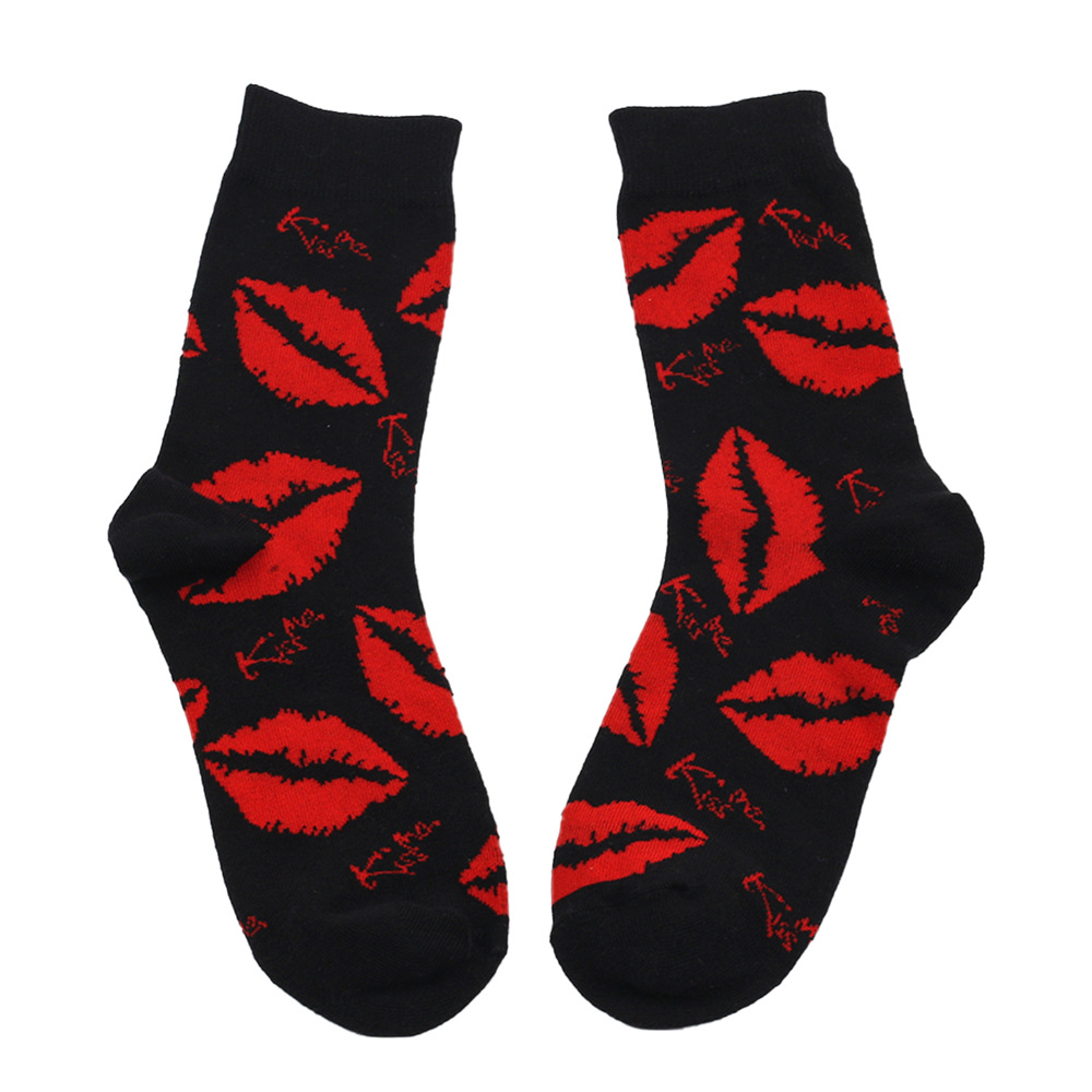 60g Weight Socks Classification Socks Lingerie Type Cotton Fabric Type Stretchy Elasticity A Pair Quantity Daily Occasion Comfort Function Valentine'S Day Festival Lips, Heart Shape Pattern All Seasons Season Unisex Gender Simple Style Style Simple Style Unisex Lips Heart Shape Cotton Crew Socks A Pair 17