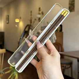 【特惠】鸡翅木筷子勺子套装单人装便携餐具一人用家用个人专用筷