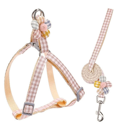 Dog Harness Back and Chest Small Pet Leash for Corgi, Teddy, Golden Retriever and Other Small Breeds, Anti-Retraction Pet Lead