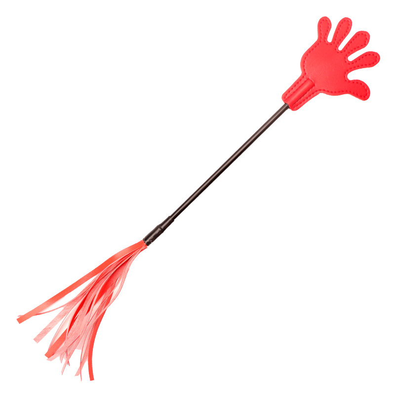 Leather Tassel Hand-Held Whip, Black Leather Paddle for Adult Sensory Play — detail image 12