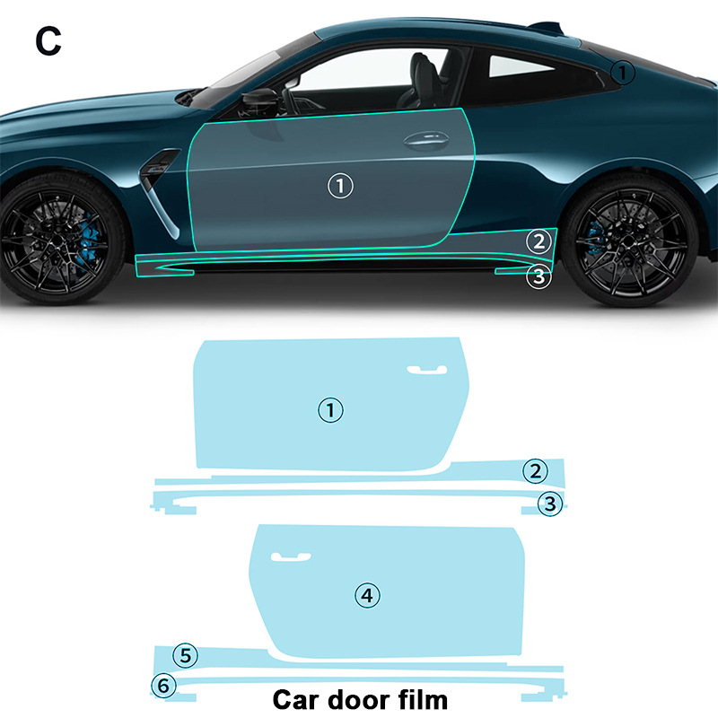 Cross-border exclusive for BMW M4 Coupe G82 21-24 TPU invisible paint protective film anti-scratch