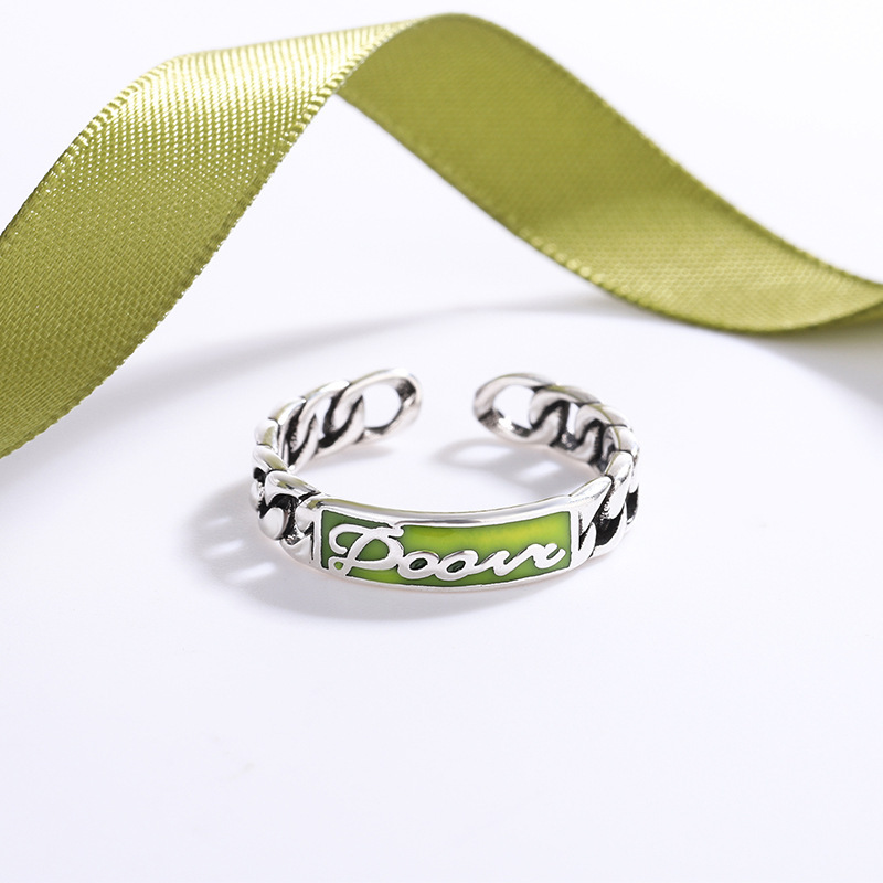 Fashionable design elegant retro ring with letters hip-hop style