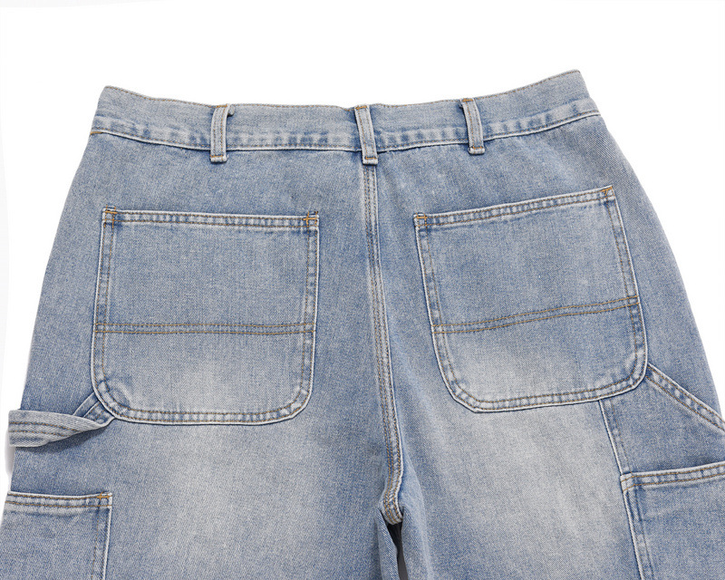 Men's Jeans Washed Vibe Style Loose Fit With Patch Pocket Detail_voghion.com