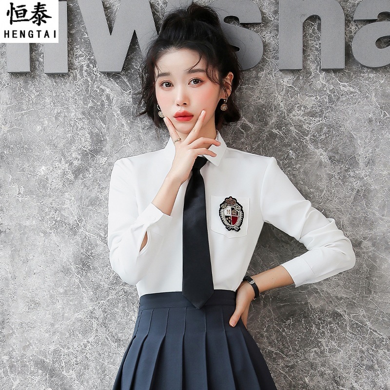 White Shirt Women's Professional Wear New 2022 Early Spring Elegant Shirt Academic Style Pleated Skirt jk Uniform Two-piece Set
