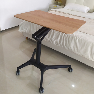 实木自动升降桌可调节移动站立办公电脑桌教师培训讲台|ms