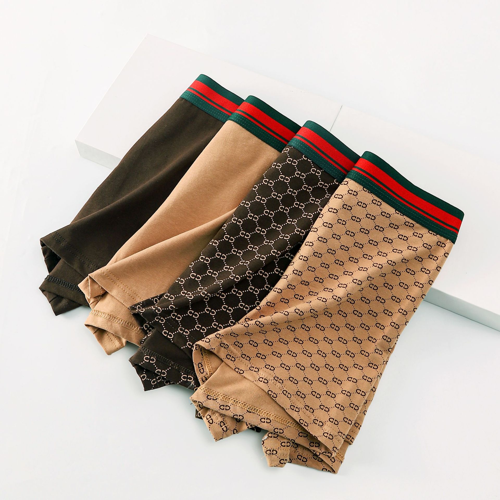 Pantalones de algodón de alto grado para hombres antibacterianos transpirables entrepierna de grafeno impresión de color sólido pantalones de regalo para hombres