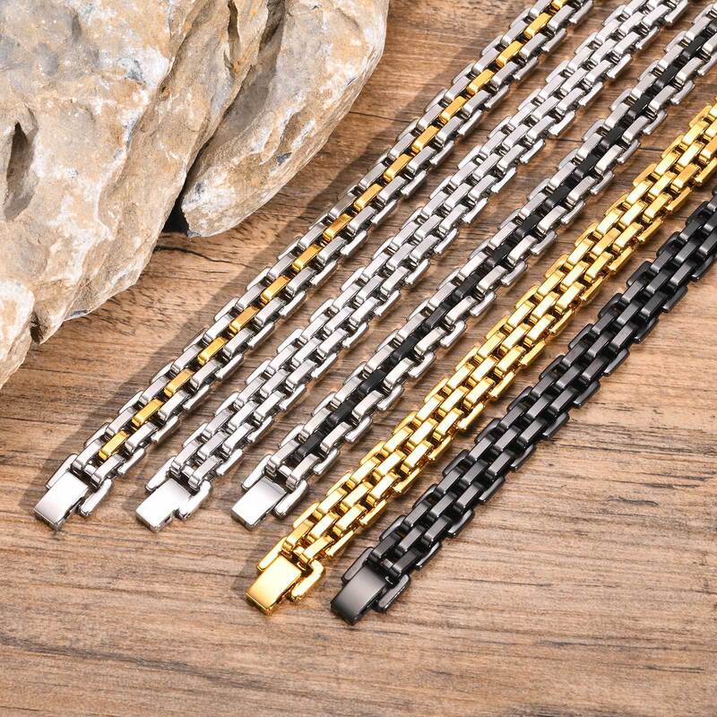 Stainless Steel European and American Cross-Border Minimalist Men's Workplace Exquisite Wide Strap Bracelet Essential for Commuting Br-1318 Stainless Steel European and American Cross-Border Minimalist Men's Workplace Exquisite Wide Strap Bracelet Essential for Commuting Br-1318