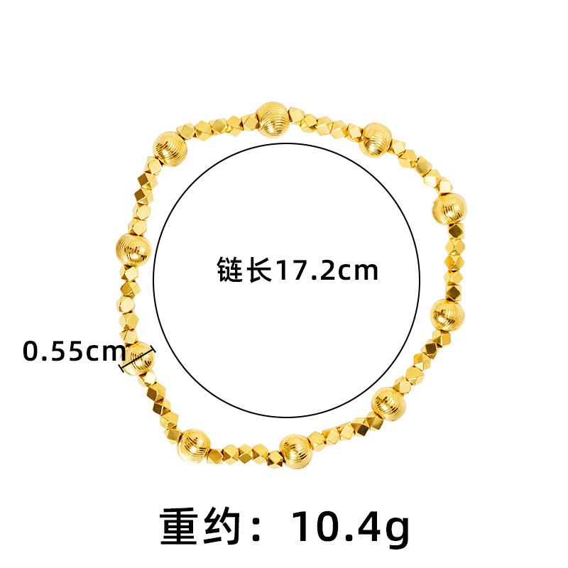 Gufa Sha oro explosión de perlas de arco de geometría flor de arena pulsera de perlas de oro para mujeres simple lujo ligero de alta sensación de joyería de mano fuente de nuevos productos