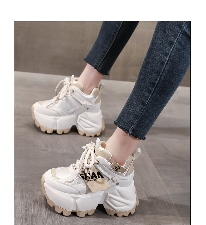 Giày sneaker chunky nữ đế dày độn cao thời trang — Màu đen chi tiết 15