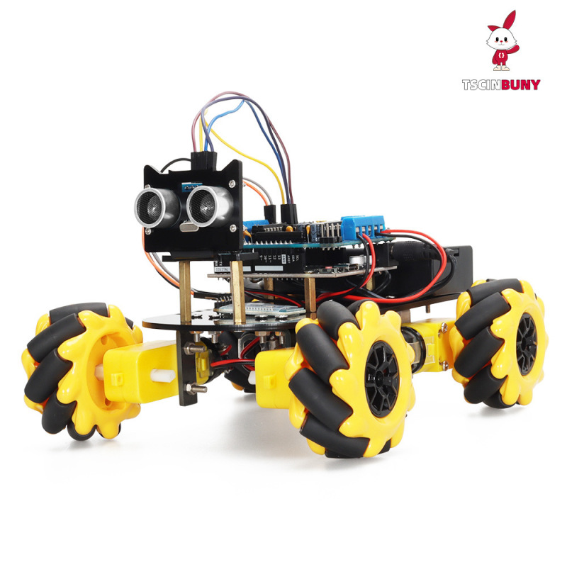 Smart Car Programming Robot Kit with 360-Degree Rotation, Compatible with Arduino, Mecanum Wheel, Intelligent Programming