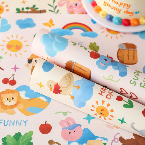 6 pieces of wrapping paper, gift paper, gift paper, book cover paper, ins, birthday and Valentine's Day paper wholesale