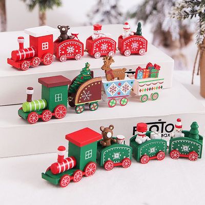 圣诞礼物小火车圣诞节桌面装饰品道具摆件玩具幼儿园儿童小礼品|ru
