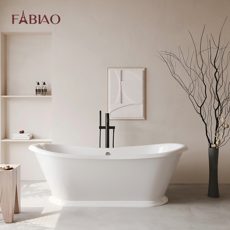 Cross-Border Export of New European and American Style Acrylic Bathtubs for Home Use and Guesthouses, with Base and Freestanding Tub