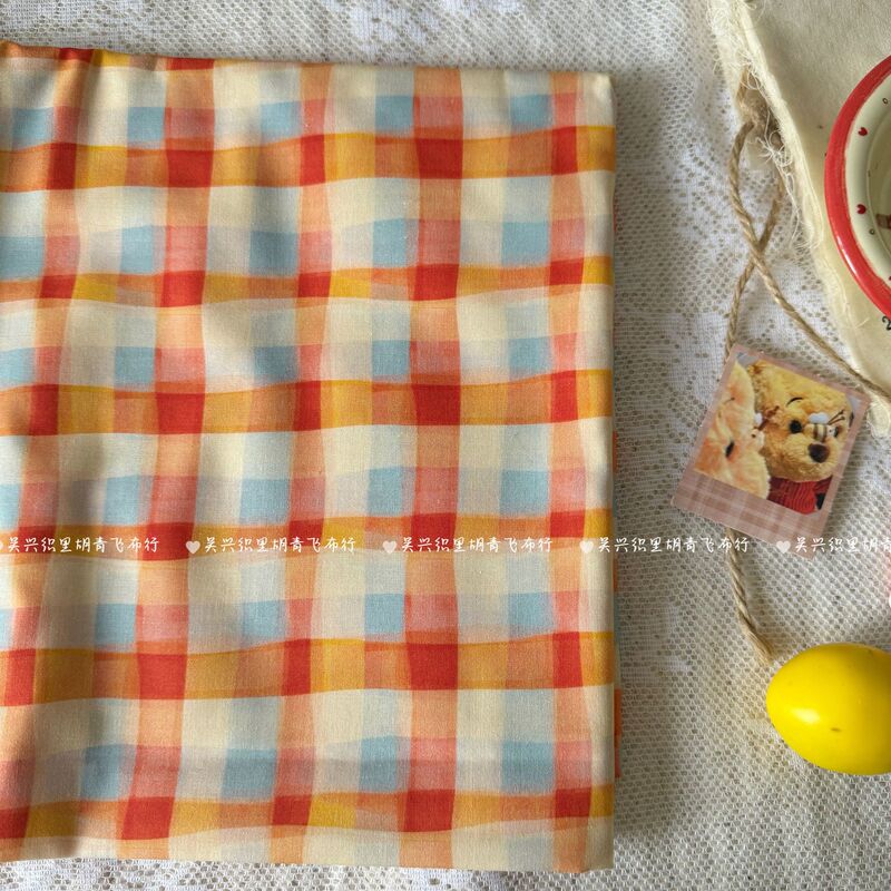 100% Cotton 40-Count Digitally Printed Fabric Korean-Style Colorful Plaid Fabric for Women's Clothing, Children's Clothing, Parent-Child Outfits, Home Wear, DIY 100% Cotton 40-Count Digitally Printed Fabric Korean-Style Colorful Plaid Fabric for Women's Clothing, Children's Clothing, Parent-Child Outfits, Home Wear, DIY