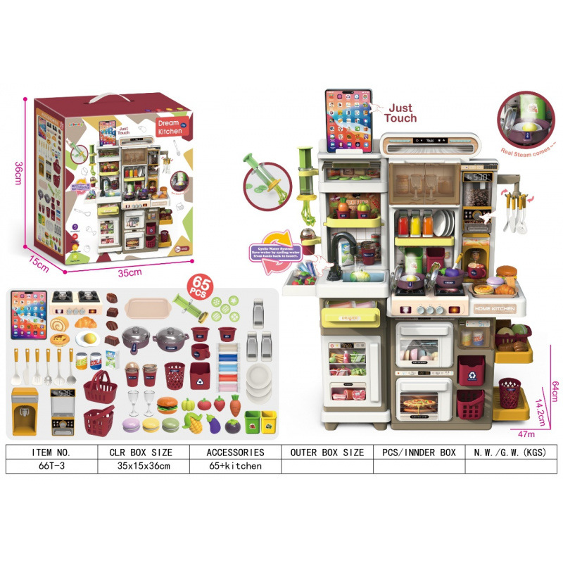 Comercio exterior para niños multifuncional grabación de pulverización de agua mesa de cubierta de cocina familiar cocina juego de juguetes de barro colorido